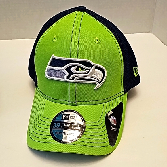 NFL Seattle Seahawks New Era 39THIRTY flex fit Hat Cap sz M/L NWOT - Picture 6 of 11